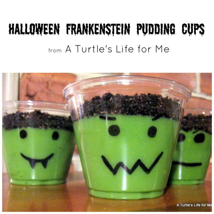 halloween frankenstein pudding cups turtles life for me