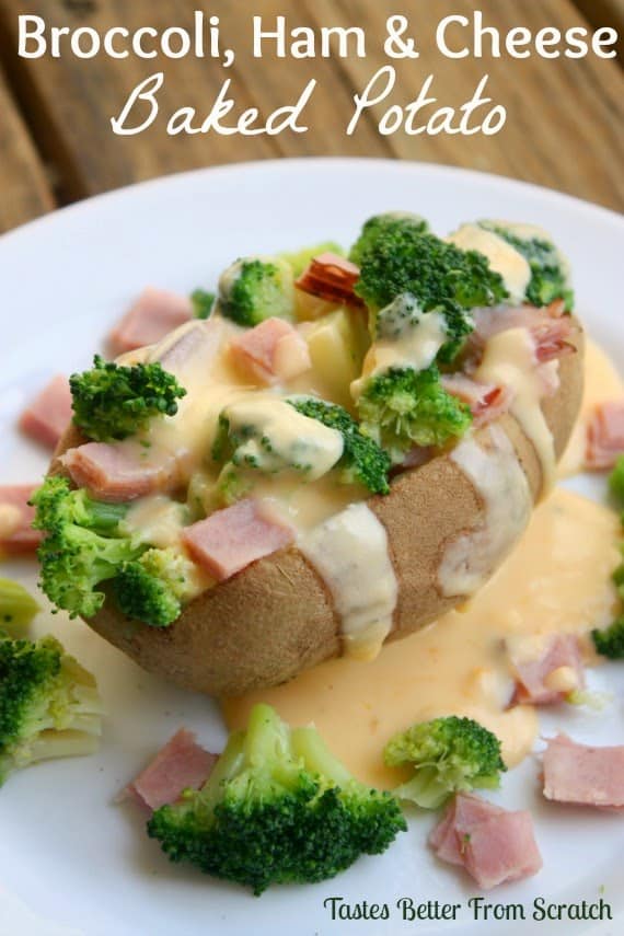 Broccoli Ham and Cheese Baked Potatoes