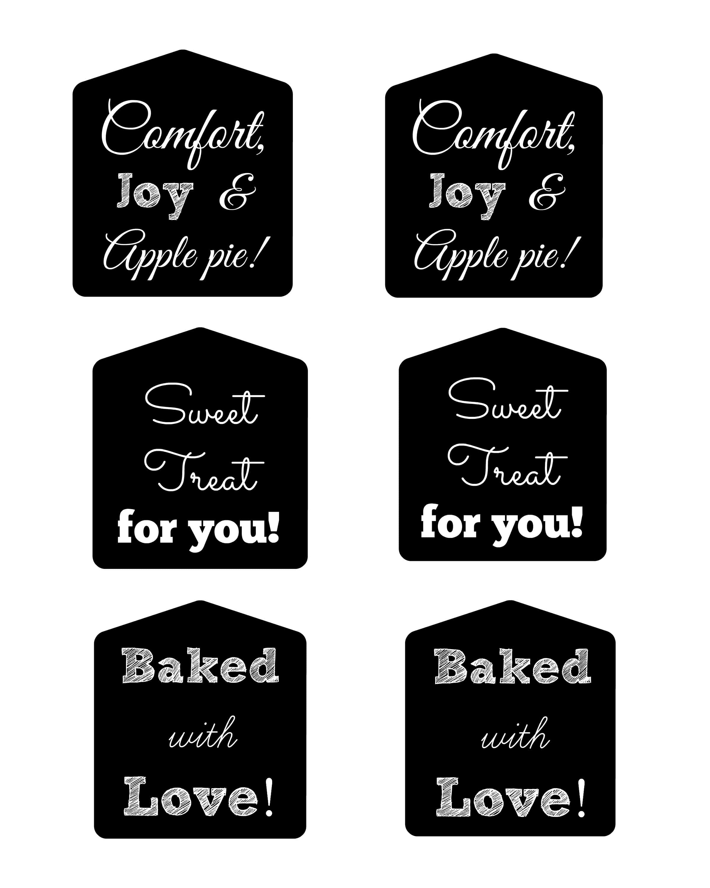 printable chalkboard gift tags food free