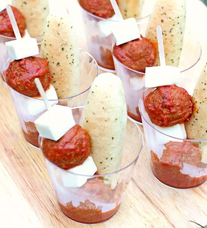meatball and mozzarella appetizers