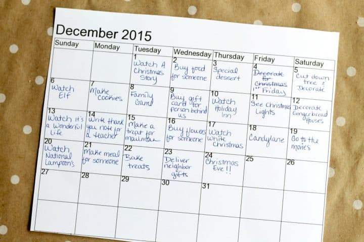Advent calendar filled with candy and activities for the kids and whole family! 