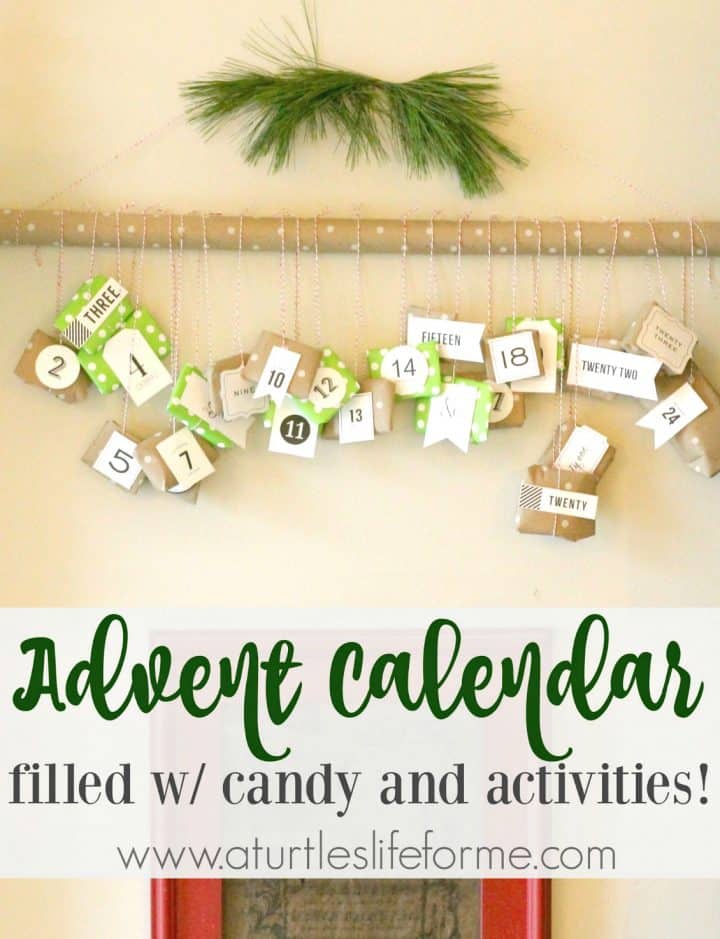 Advent calendar filled with candy and activities for the kids and whole family! 