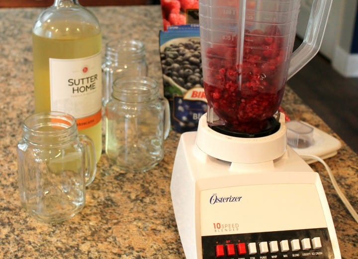 red wine slushies in the blender