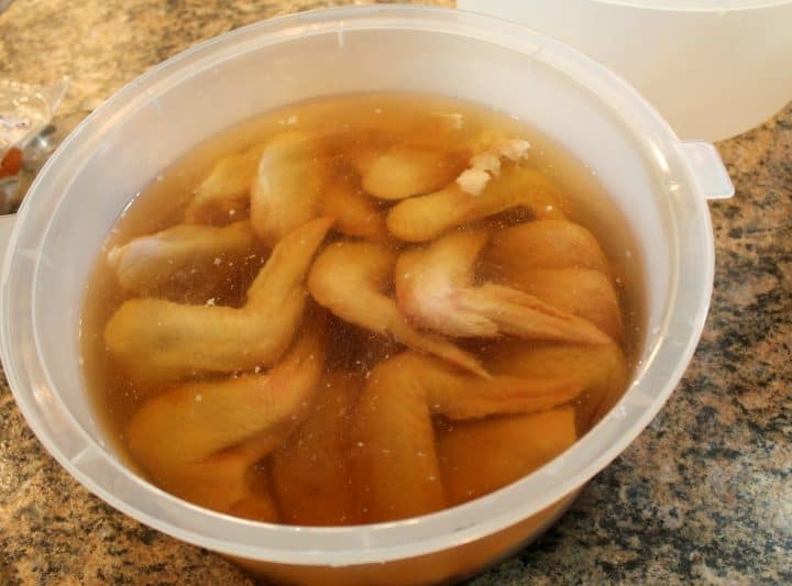chicken wings in brine
