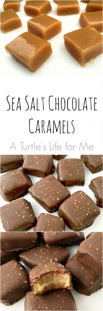 These sea salt chocolate covered caramels are SO easy to make and are pretty much the best candy I've ever eaten!