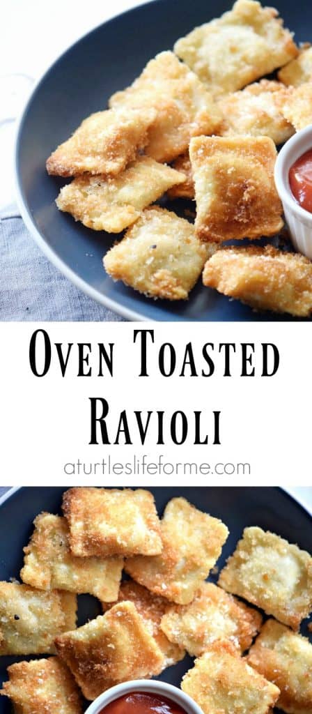 Oven Toasted Ravioli Recipe that can be used as an appetizer or a main course! Either way, it's delicious!