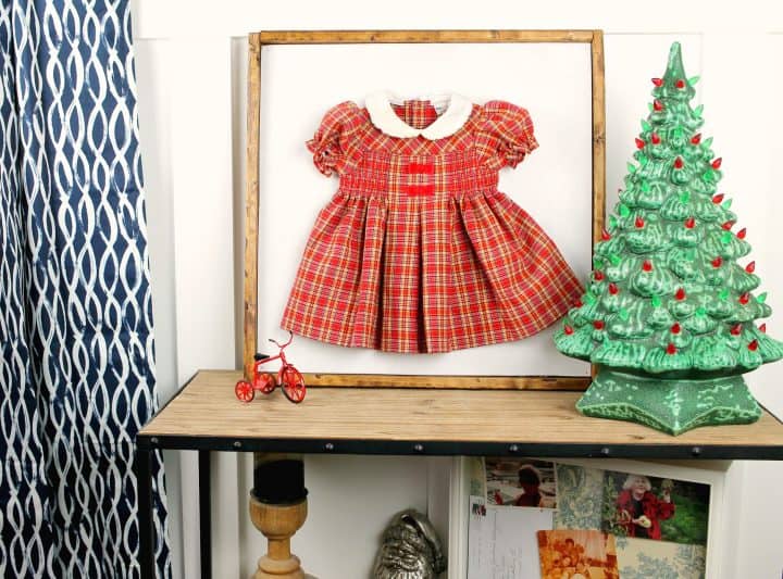 Such an adorable way to decorate with your daughter's first Christmas dress! The frame comes together so quickly too!