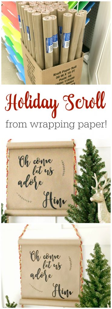 Hand Lettered Holiday Scroll! This is gorgeous and only costs about 10 cents to make! You don't even need to have good handwriting with this secret tip!