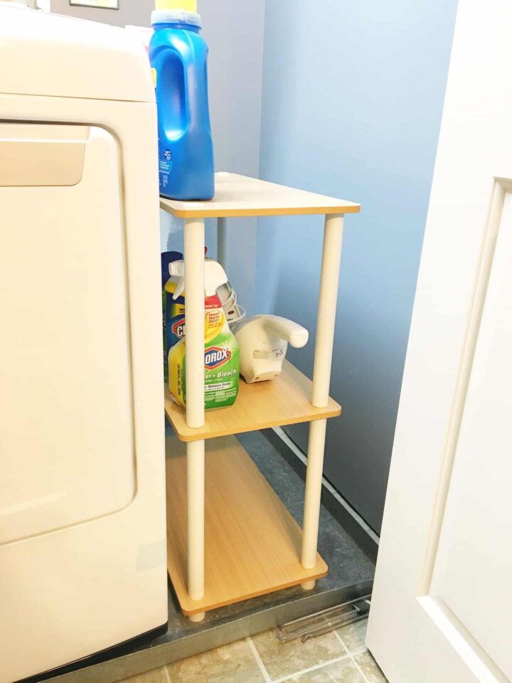The perfect shelf to sit beside your dryer and it was only $13!