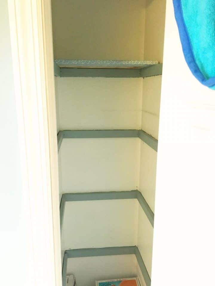 linen closet before shelves