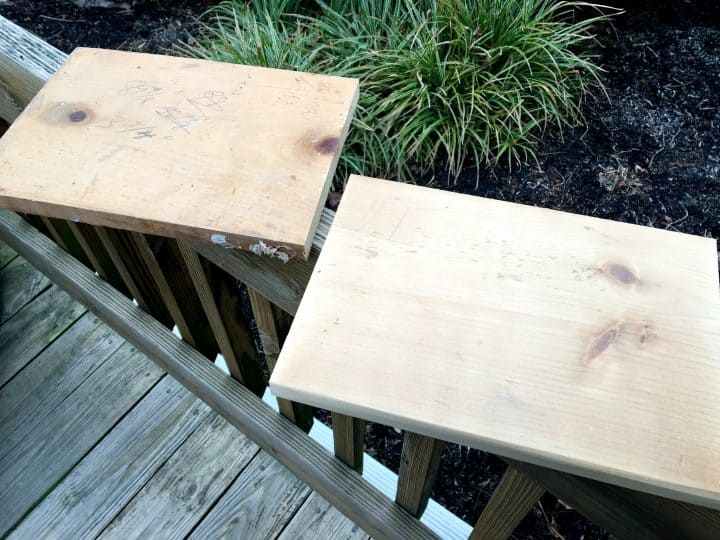 wood before and after sanding