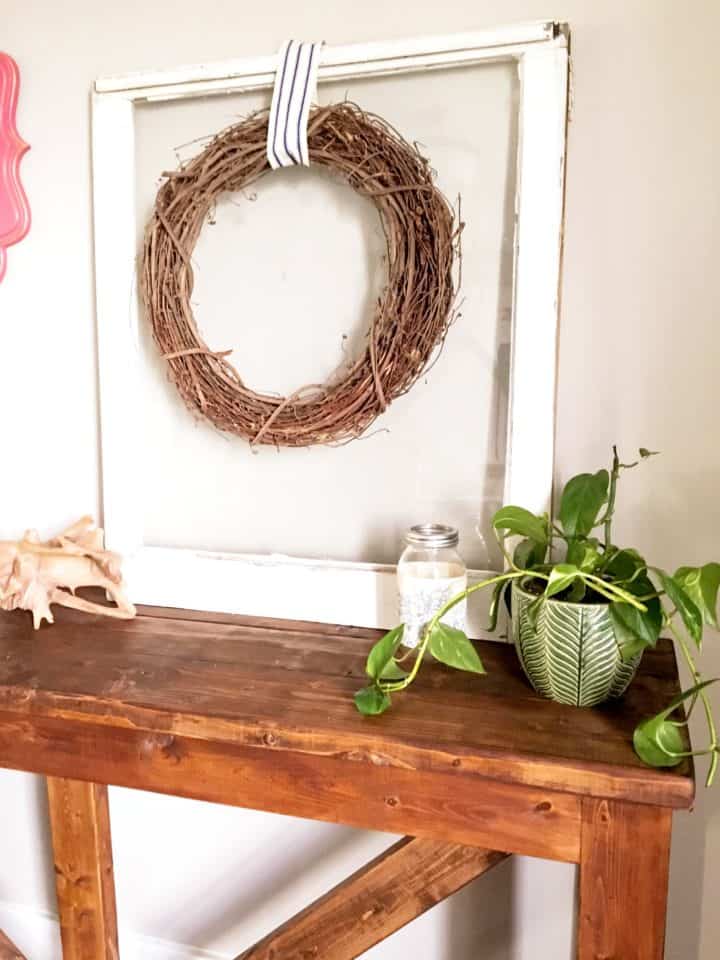 DIY Farmhouse console table out of 2x4s