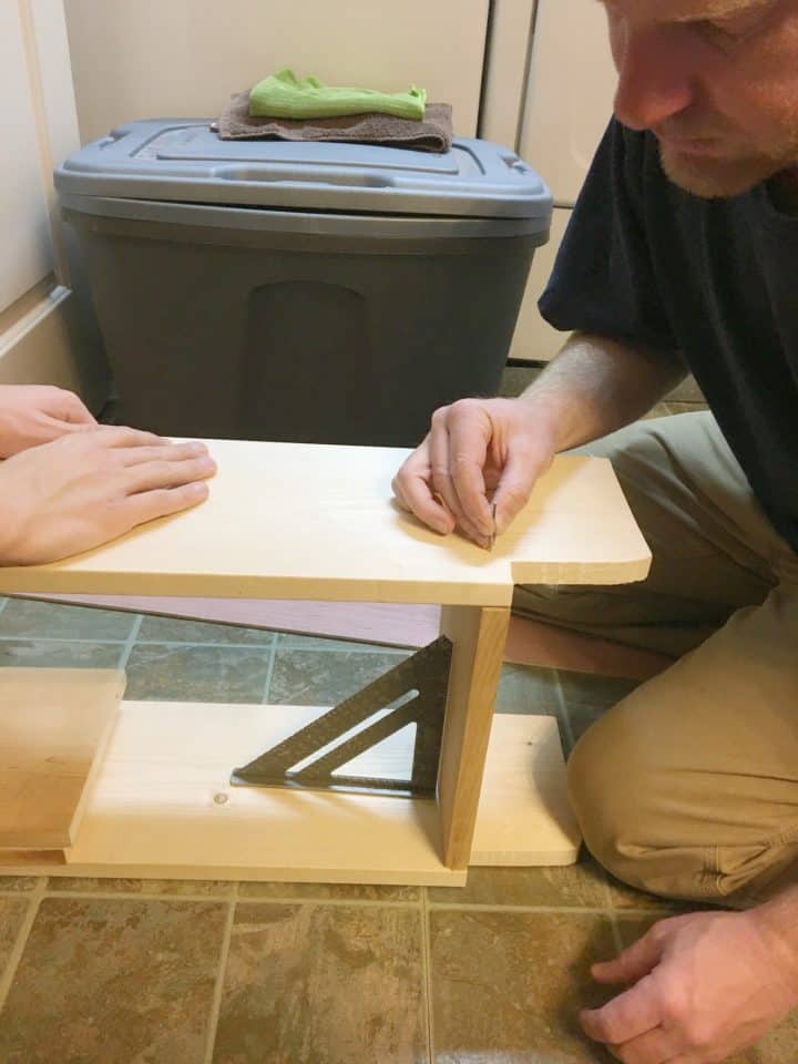 building a wooden shelf