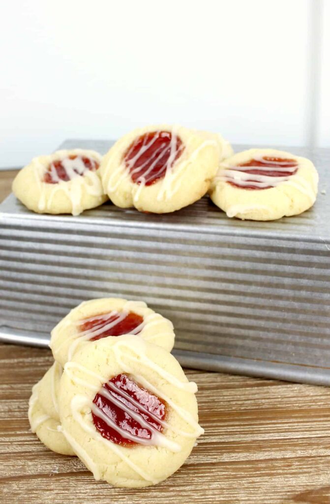 Raspberry Almond Thumbprint cookies